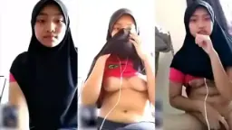 VCS Aisyah ABG Berhijab Menggoda dengan Baju Merah yang Membara