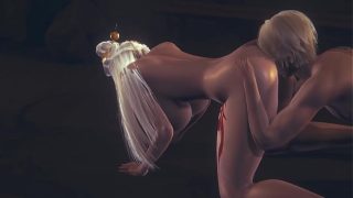 Ningguang digebukin keras tanpa sensor, cewek Asian hot dari game anime Jepang, crot di mana-mana