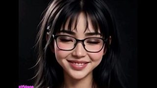 Gadis Tionghoa cantik menjulurkan lidahnya untukmu, animasi AI yang menggoda