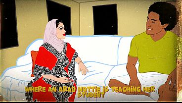 Guru Arab montok dengan pantat besar ngajarin murid trik-trik baru yang bikin makin greget