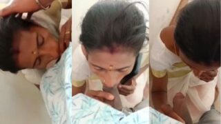 Istri selingkuh ngentot mulut sama pacar di luar, crot di mulut.