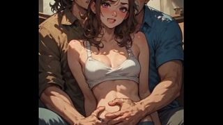 Ayah tiri dan temannya ngewe anak tiri pakai suara AI cowok (hasil bikinan AI)